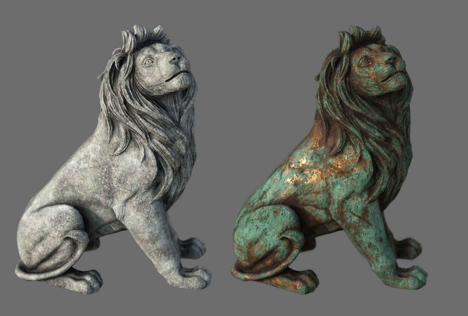 3D Lion Statue TurboSquid 2063953