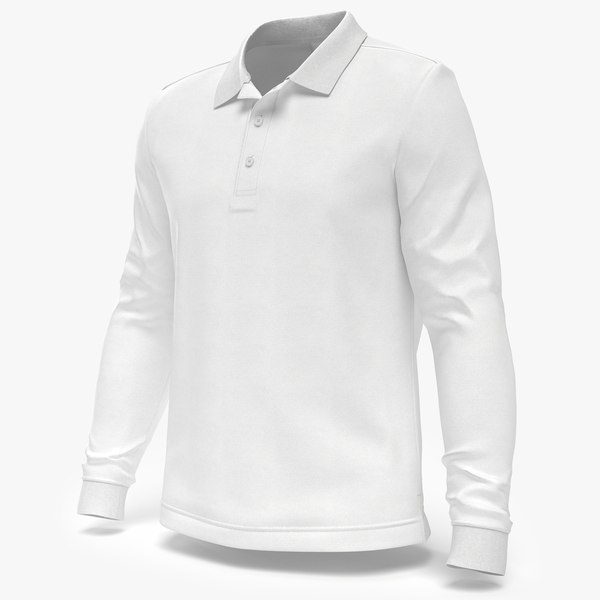 3D Realistic Worn Polo Long Sleeve Male Body Shape Model 3D