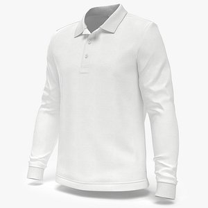3D Realistic Worn Polo Long Sleeve Male Body Shape Model