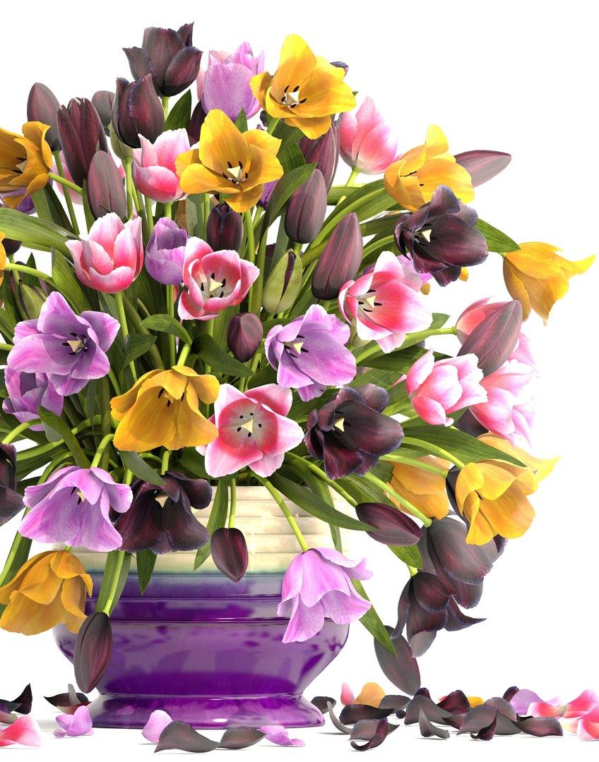 Bouquet tulips 3D model - TurboSquid 1270366