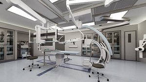 Surgery Room with Angiogram C-Arm