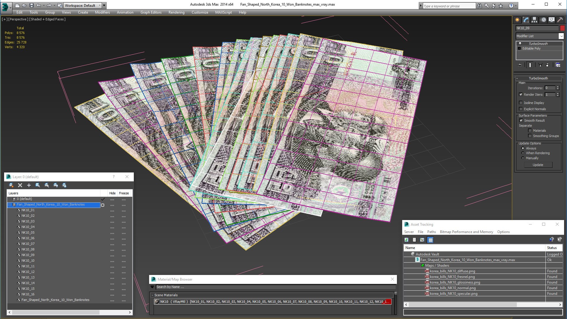 3D Fan Shaped North Korea 10 Won Banknotes - TurboSquid 1726065