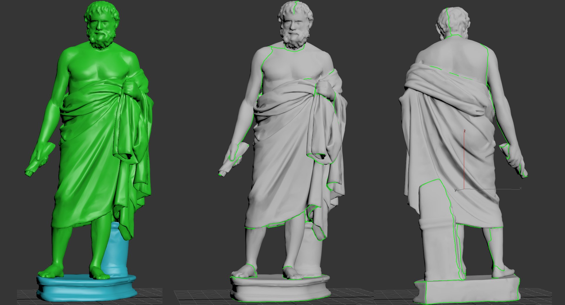 Philosopher Statue V1 Model TurboSquid 2024877