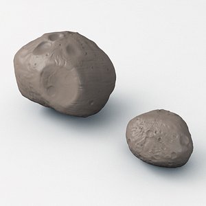 3D martian moons deimos phobos model