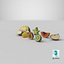 3D Fruit Slice Collection 4 model