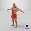 Homem atlético em forma com collant vermelho