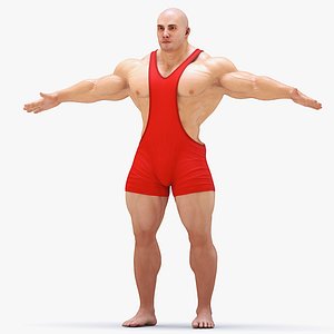 Fit Athletic Male in Red Leotard