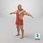Homem atlético em forma com collant vermelho