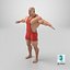Homem atlético em forma com collant vermelho