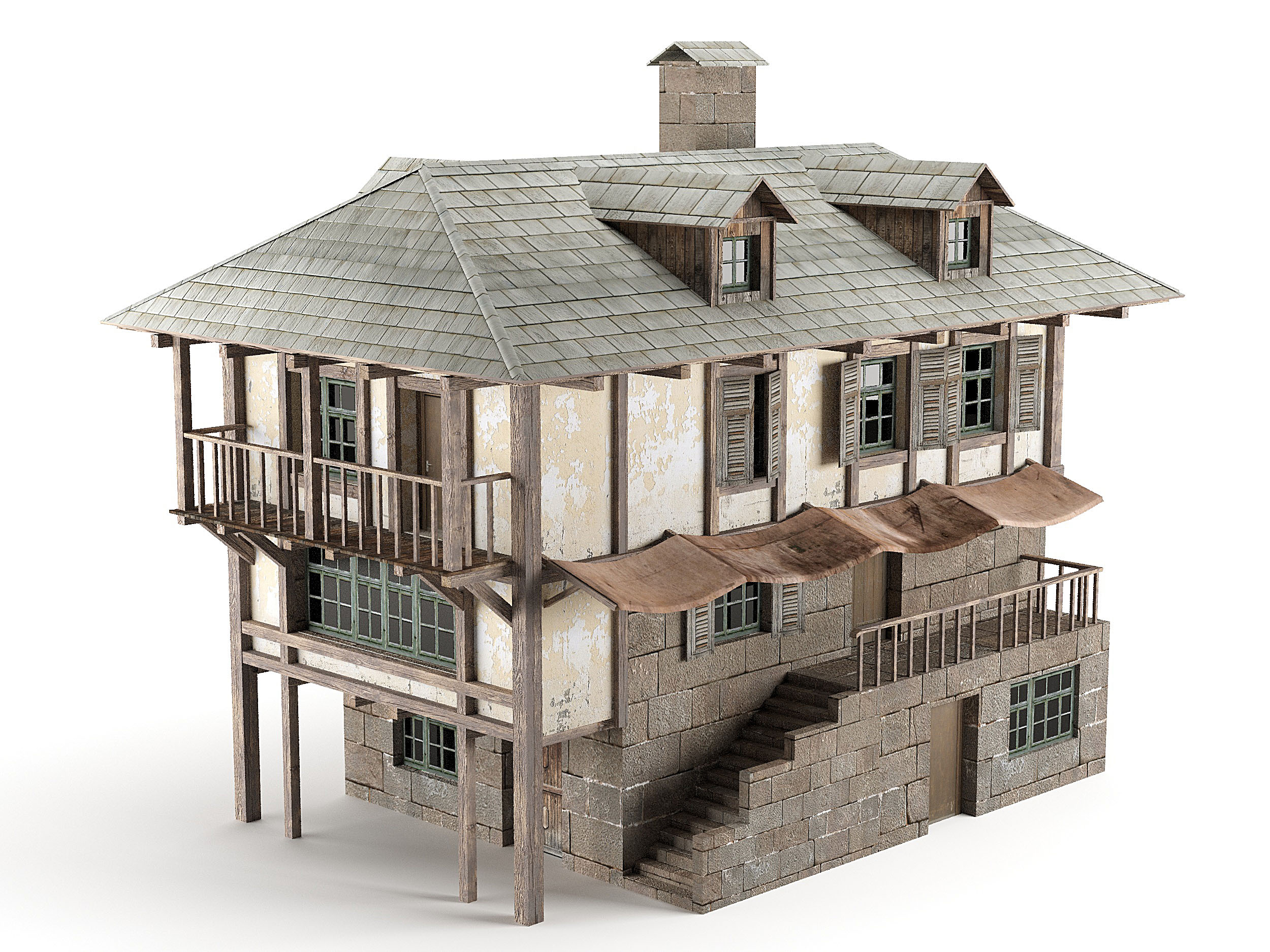 medieval house model3d模型