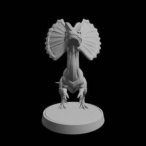 3D Dilophosaurus Miniature 3D Print Model Dinosaur Figure