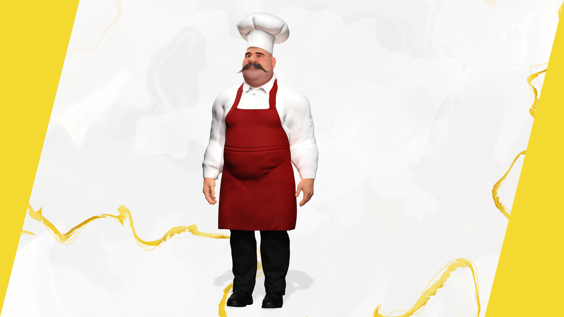 3D Cartoon Cook With Apron Fully Rigged Stylized Cartoon Chef Model ...