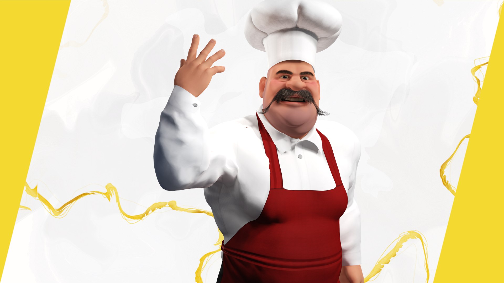3D Cartoon Cook With Apron Fully Rigged Stylized Cartoon Chef Model ...