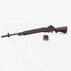 M14 American Battle Rifle Low-poly PBR 3D model