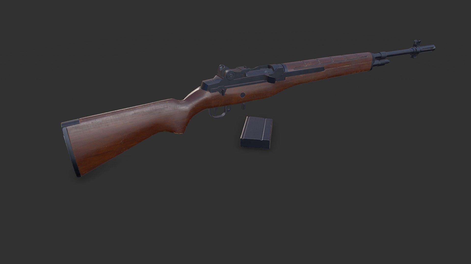 M14 American Battle Rifle Low-poly PBR 3D model https://p.turbosquid.com/ts-thumb/UM/hp2aez/Uv/screenshot004/png/1783738987/1920x1080/fit_q87/60a26f337bcc452674f2da21124b6074be761a7f/screenshot004.jpg