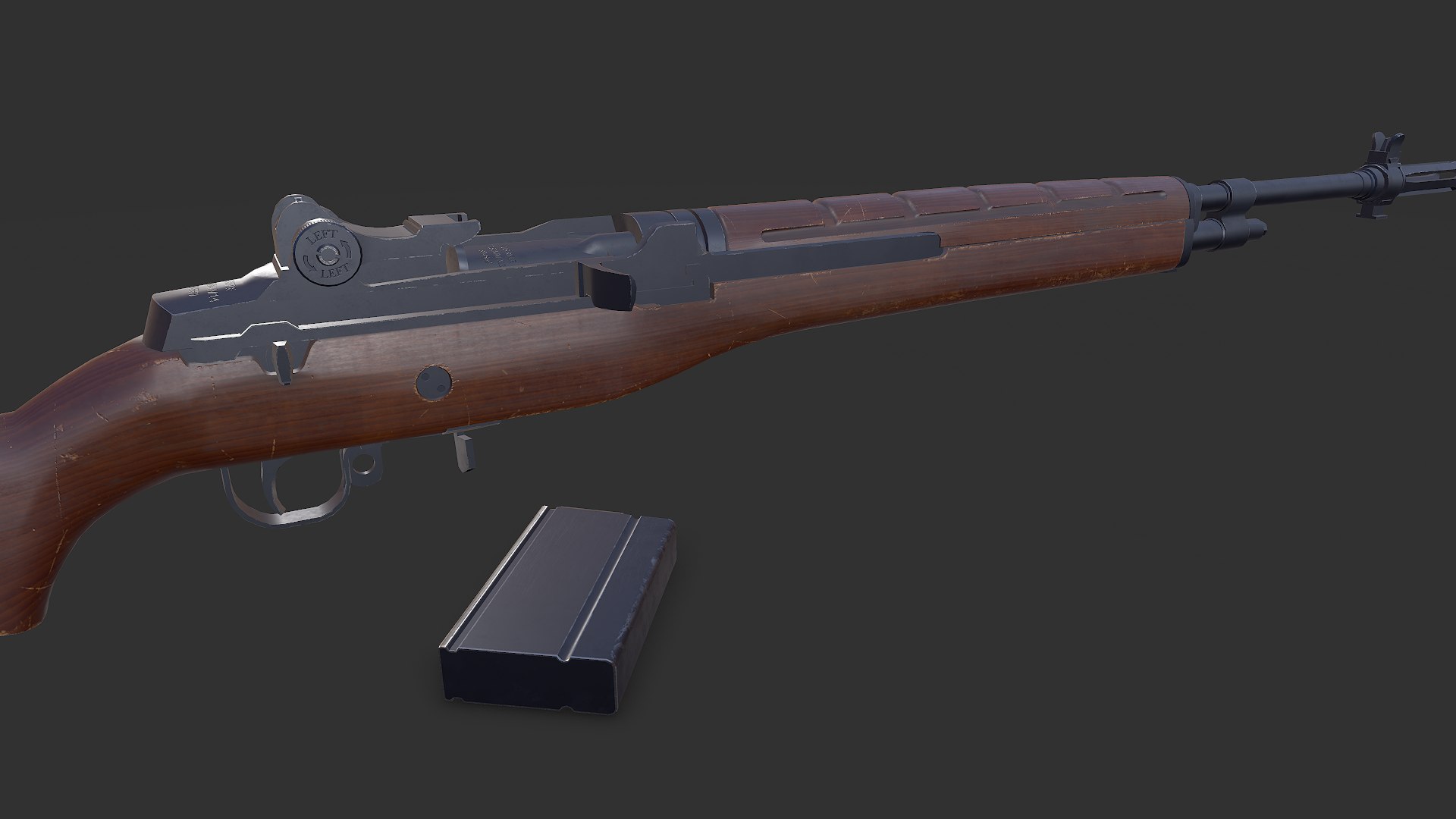 M14 American Battle Rifle Low-poly PBR 3D model https://p.turbosquid.com/ts-thumb/UM/hp2aez/W5/screenshot012/png/1783739000/1920x1080/fit_q87/62c2699b4fcbdf029393d9c5f6ce45e34cda7251/screenshot012.jpg