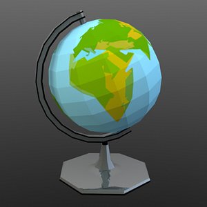 low poly globe (game ready)