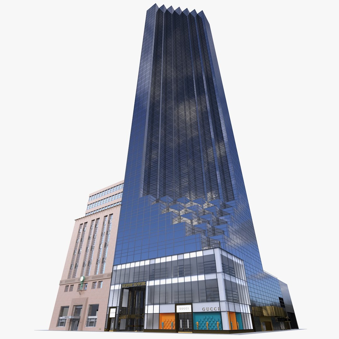 Trump Tower Skyscraper 3D model preview