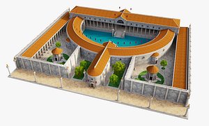 3D Ancient Roman Baths Pool