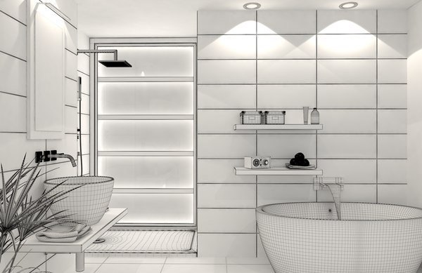 bathroom ceramic modern 3d max