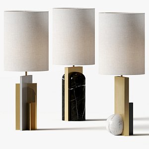 Square in Circle - TRIADIC TABLE LAMP SET model