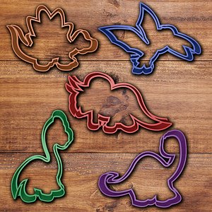 dinosaur cookie cutter set 3D model