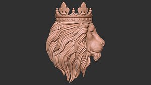 3D lion head crown pendant