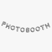 Foil Balloon Words Photobooth Silver