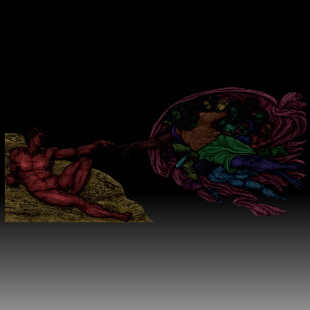 3D model Creation of Adam by Michelangelo art bas-relief https://p.turbosquid.com/ts-thumb/UM/yYeHJA/fr/wireframe1/jpg/1737062809/1920x1080/fit_q87/2185f96a5c7e131fd806e7a8182f9026757d1dc5/wireframe1.jpg