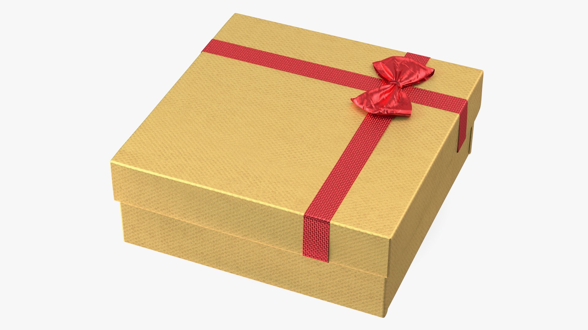 Wrapped Gift Box with Ribbon 3D model preview