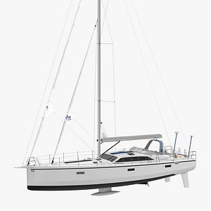 offshore sailing yacht 3d model