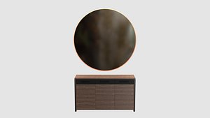 Round Mirror and Sideboard 1303