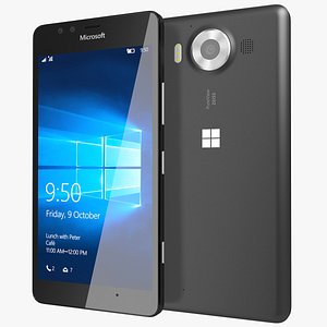 realistic microsoft lumia 950 3d model