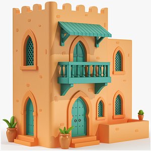 Moroccan Cartoonish House Low Poly 3D Model 3D