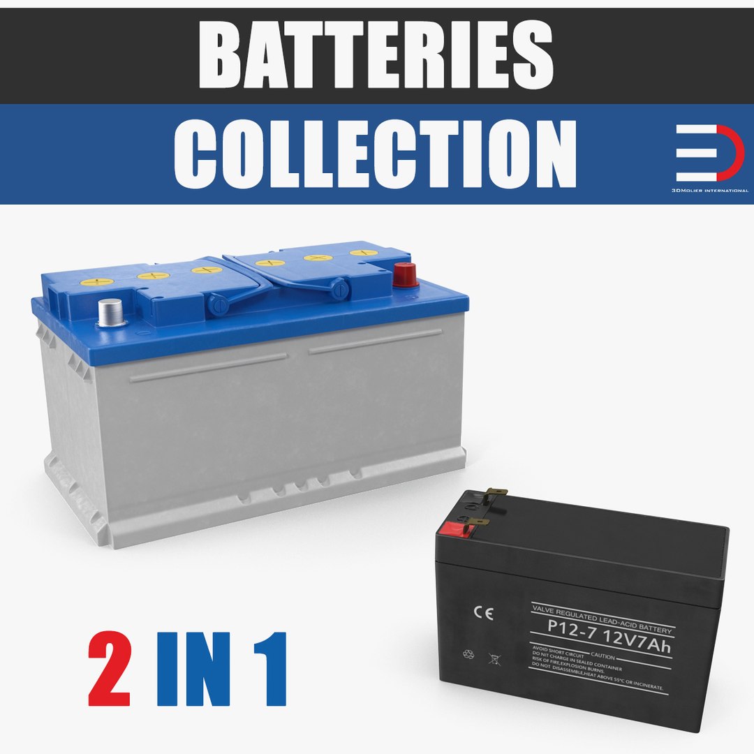 Batteries 3D Models Collection 3D model preview