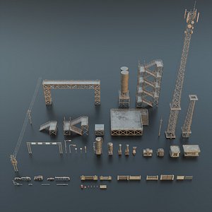 INDUSTRIAL SCIFI PROPS PACK - 47 OBJECT 3D model