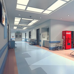 3D model hospital corridor