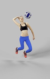 Beauty Sportswear Woman Smashing in Volleyball Leggins
