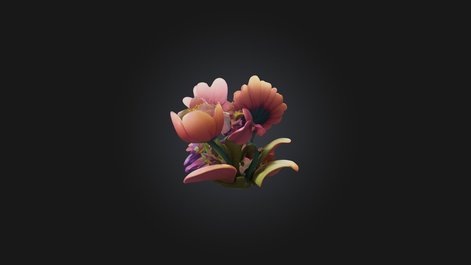 3D Cartoon Flowers TurboSquid 2291042