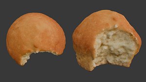 3D Bitten Bread Roll 3D Scan model