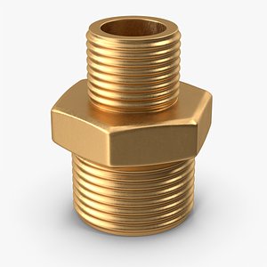 3D Golden Gas Pipe Adapter