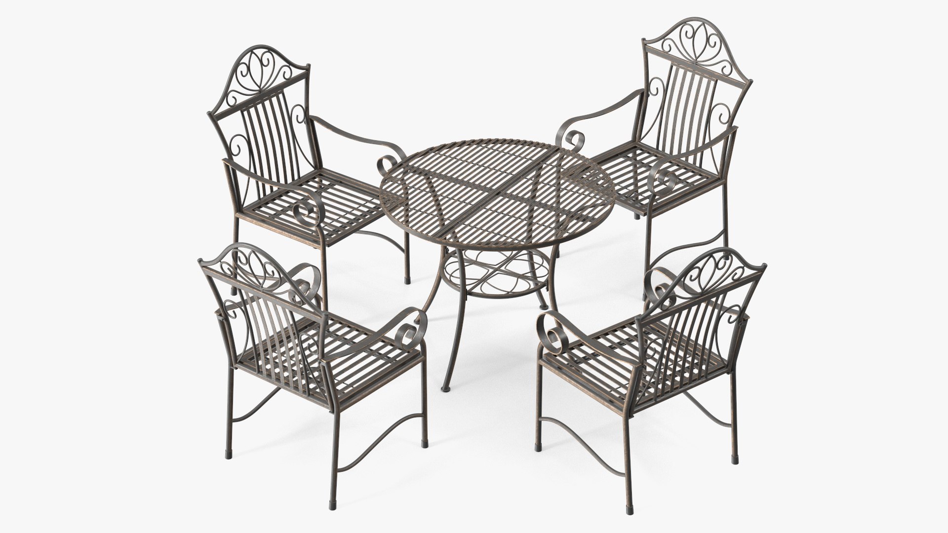 Black Iron Garden Furniture 3D model preview
