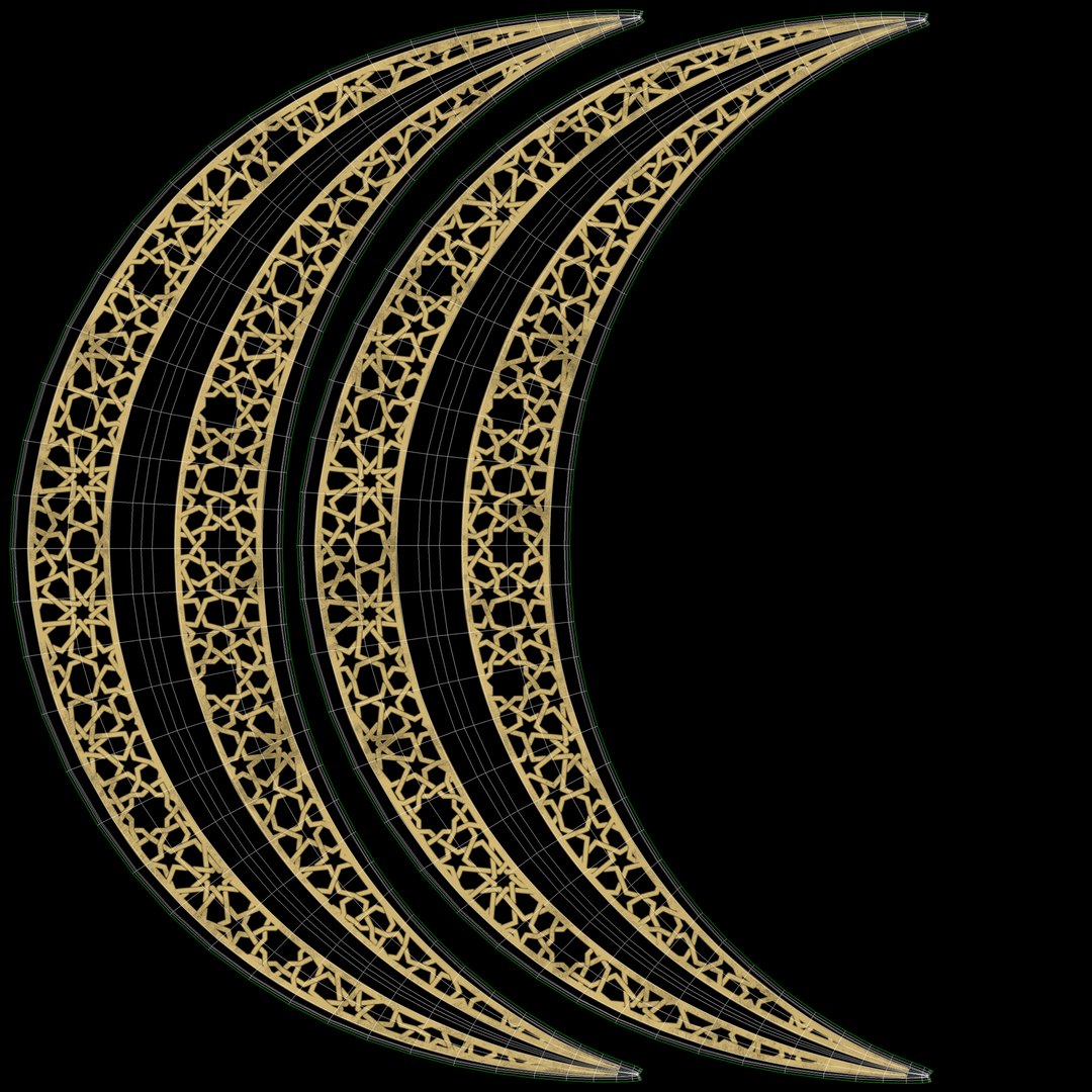 Crescent Moon Gold 3d Model Turbosquid 1875737