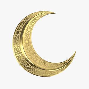 Crescent Moon Gold 3D model