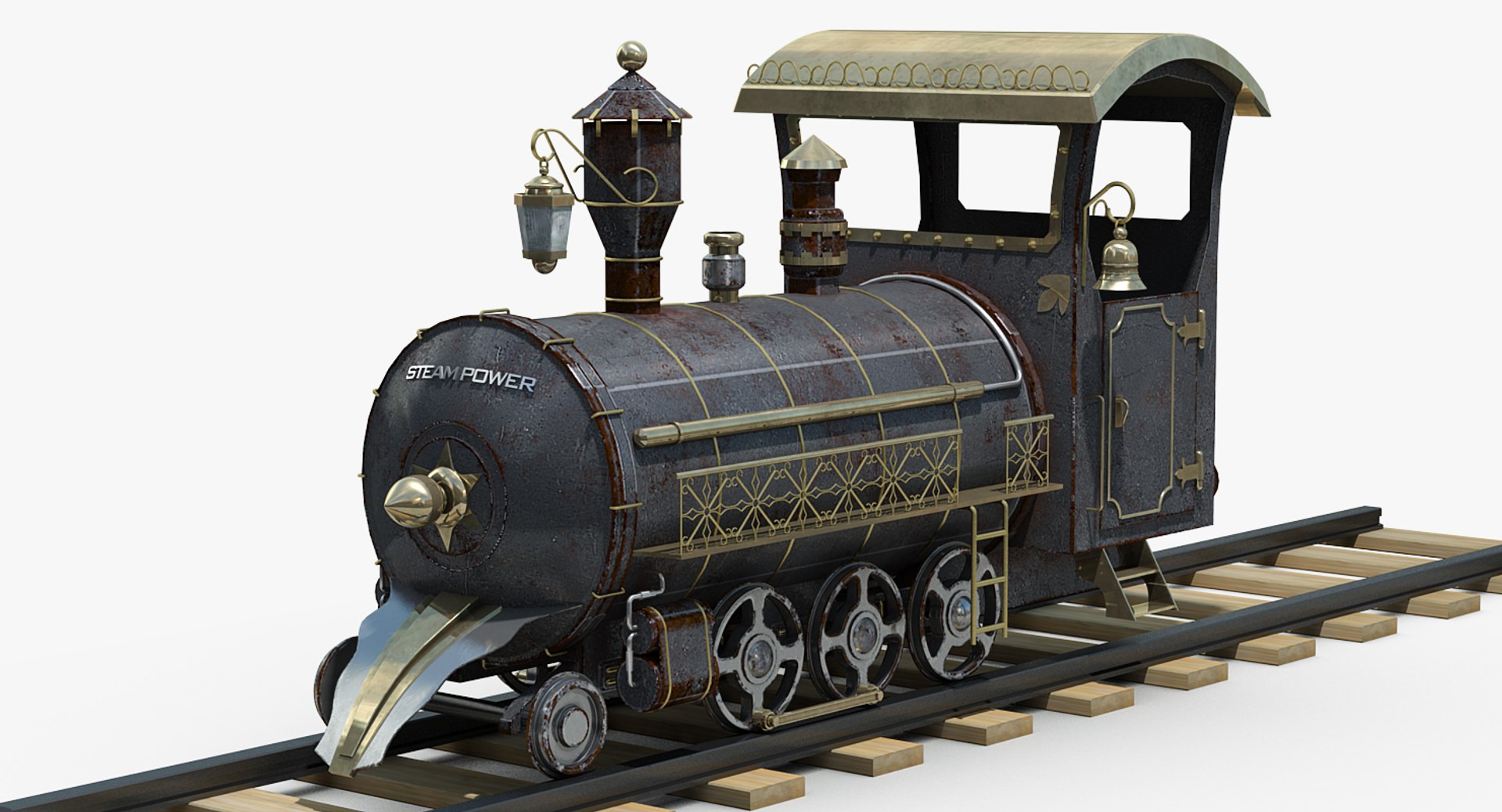 スチームパンク機関車3Dモデル - TurboSquid 1305319