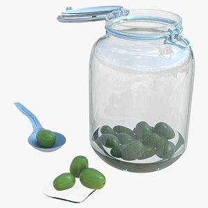 obj kitchen glass jar olives