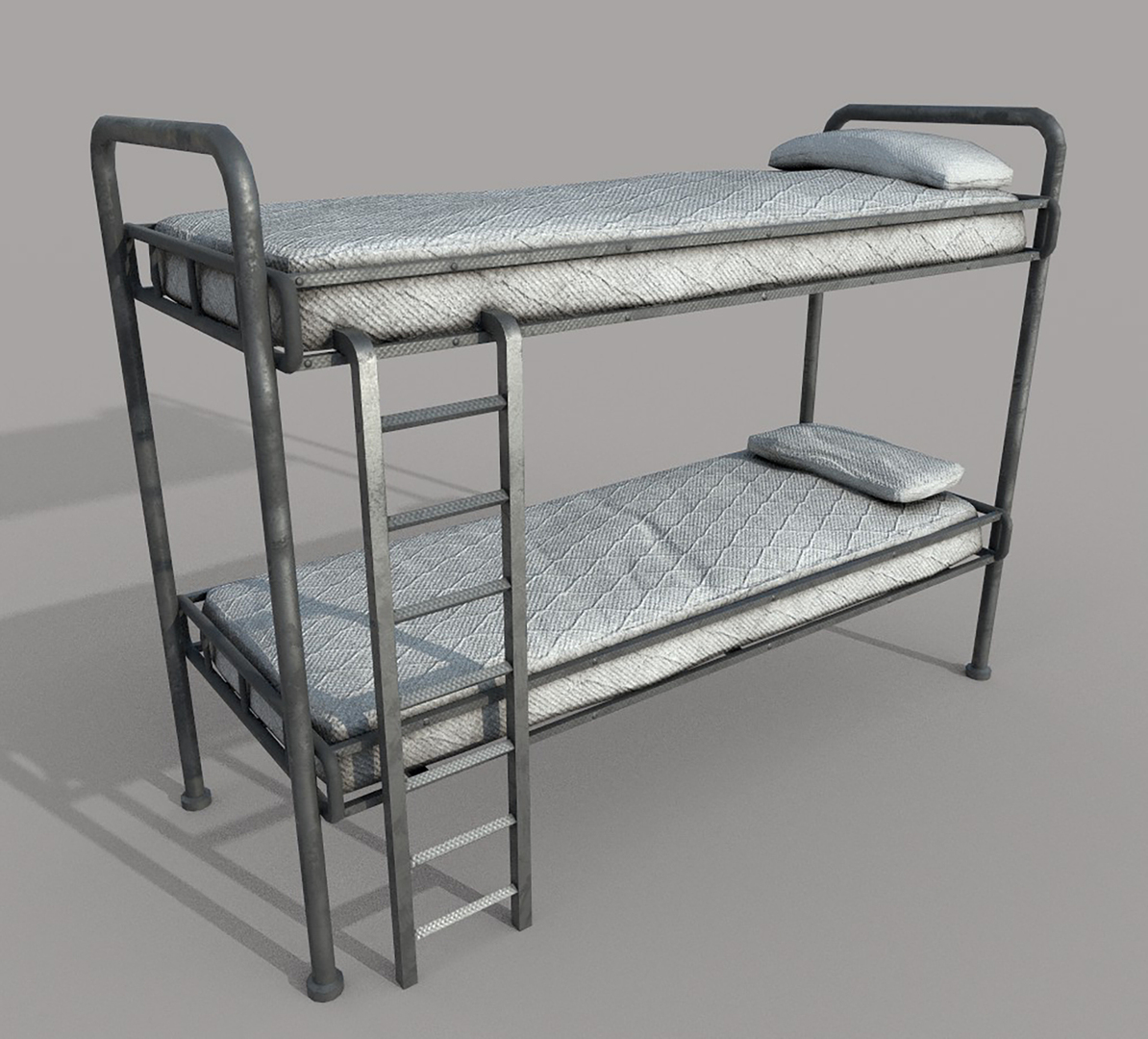 Old Bunk Bed Mattress And Pillows 3d, What Size Is A Bunk Bed Mattress