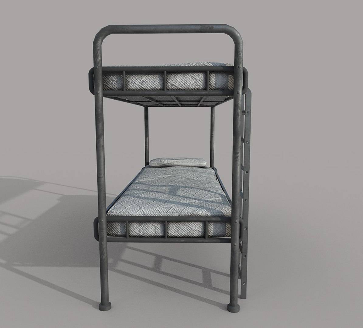 Old Bunk Bed Mattress And Pillows 3D Model - TurboSquid 1745556