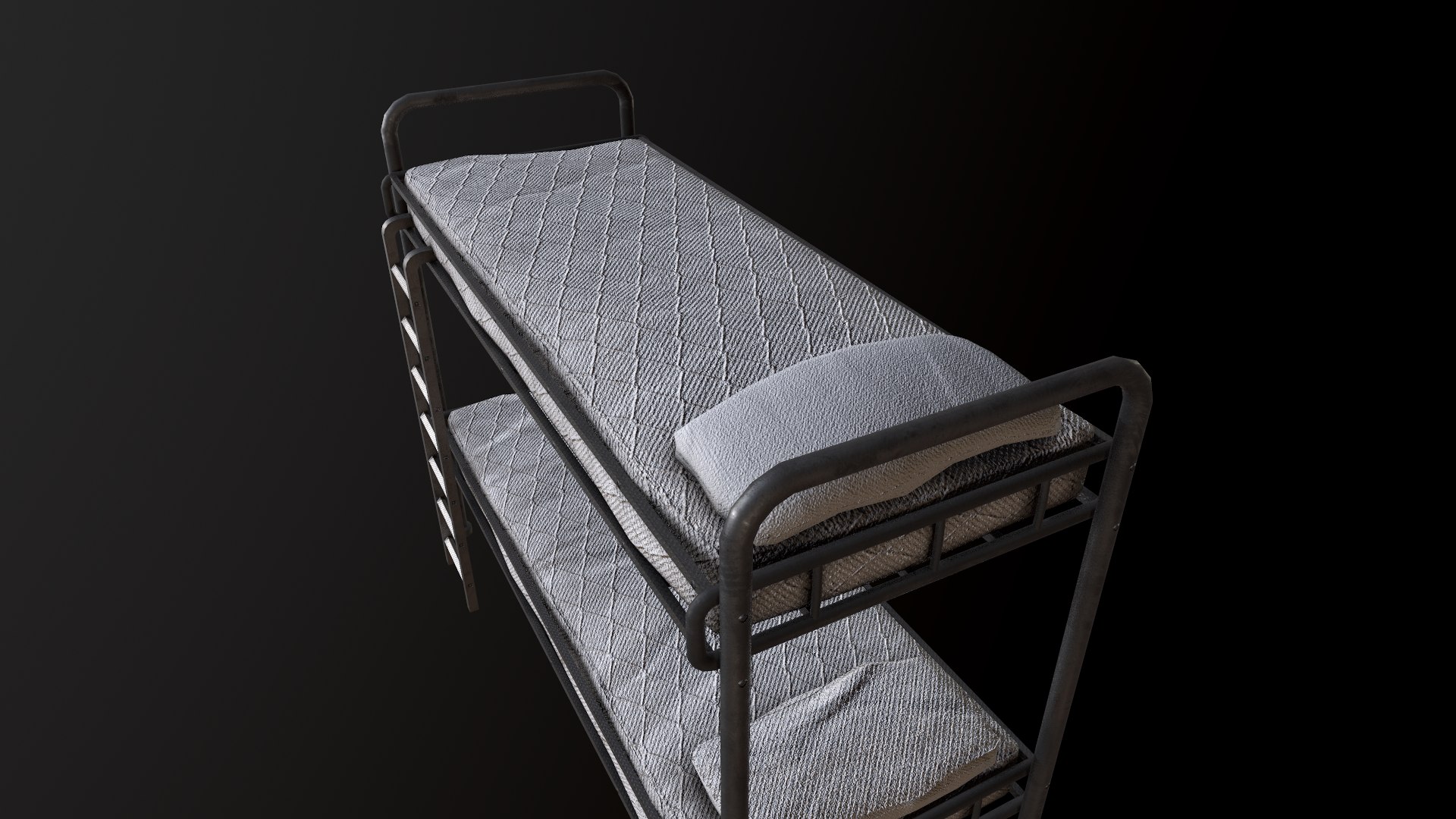 Old Bunk Bed Mattress And Pillows 3D Model - TurboSquid 1745556