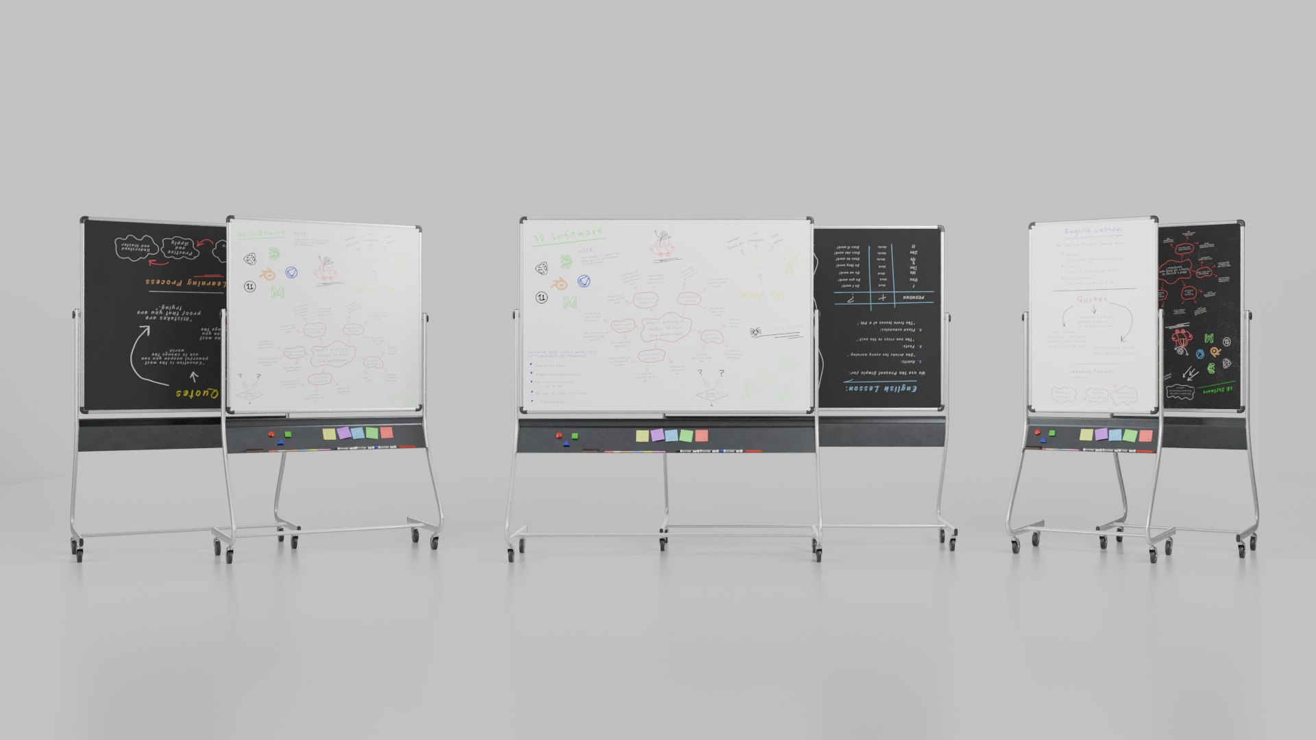 3D Dual-Sided Writing Boards - Customizable Whiteboard and Chalkboard Set model https://p.turbosquid.com/ts-thumb/UN/ZHOv25/p3/th_2/png/1748097663/1920x1080/fit_q87/4aae82d93ffbb55e17bba418477115ce4e414137/th_2.jpg